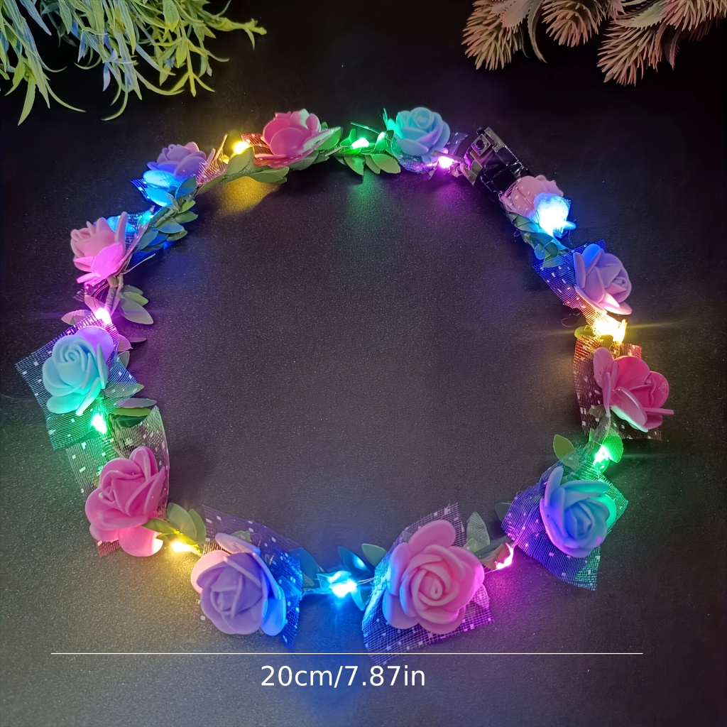 2 led light up flower crown headbands