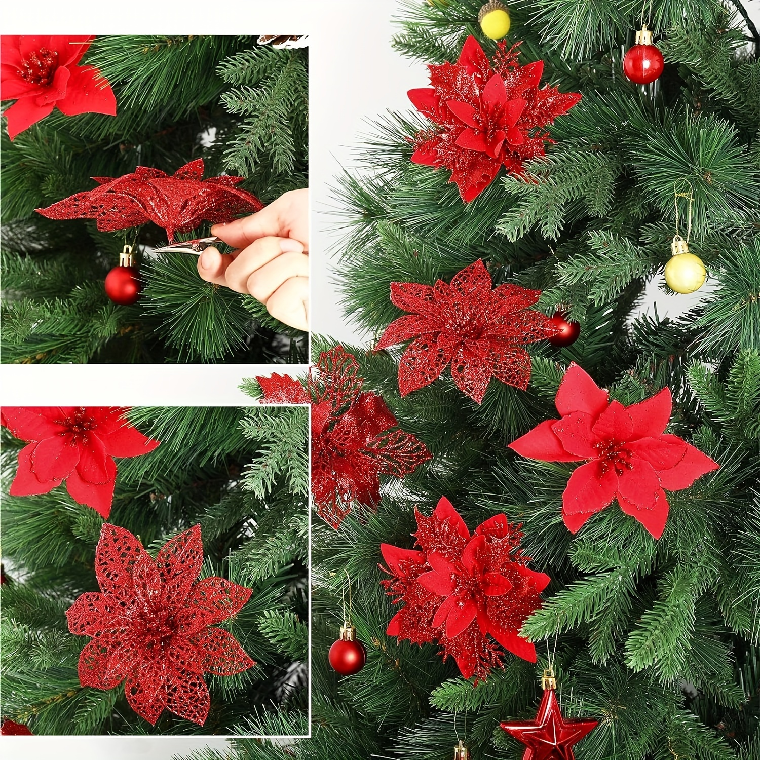 christmas tree and wreath decorations