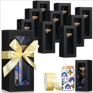 Ribbon transparent window gift box