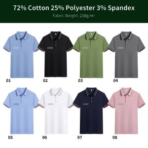 Business Color-Blocked Polo with Turn-down Collar