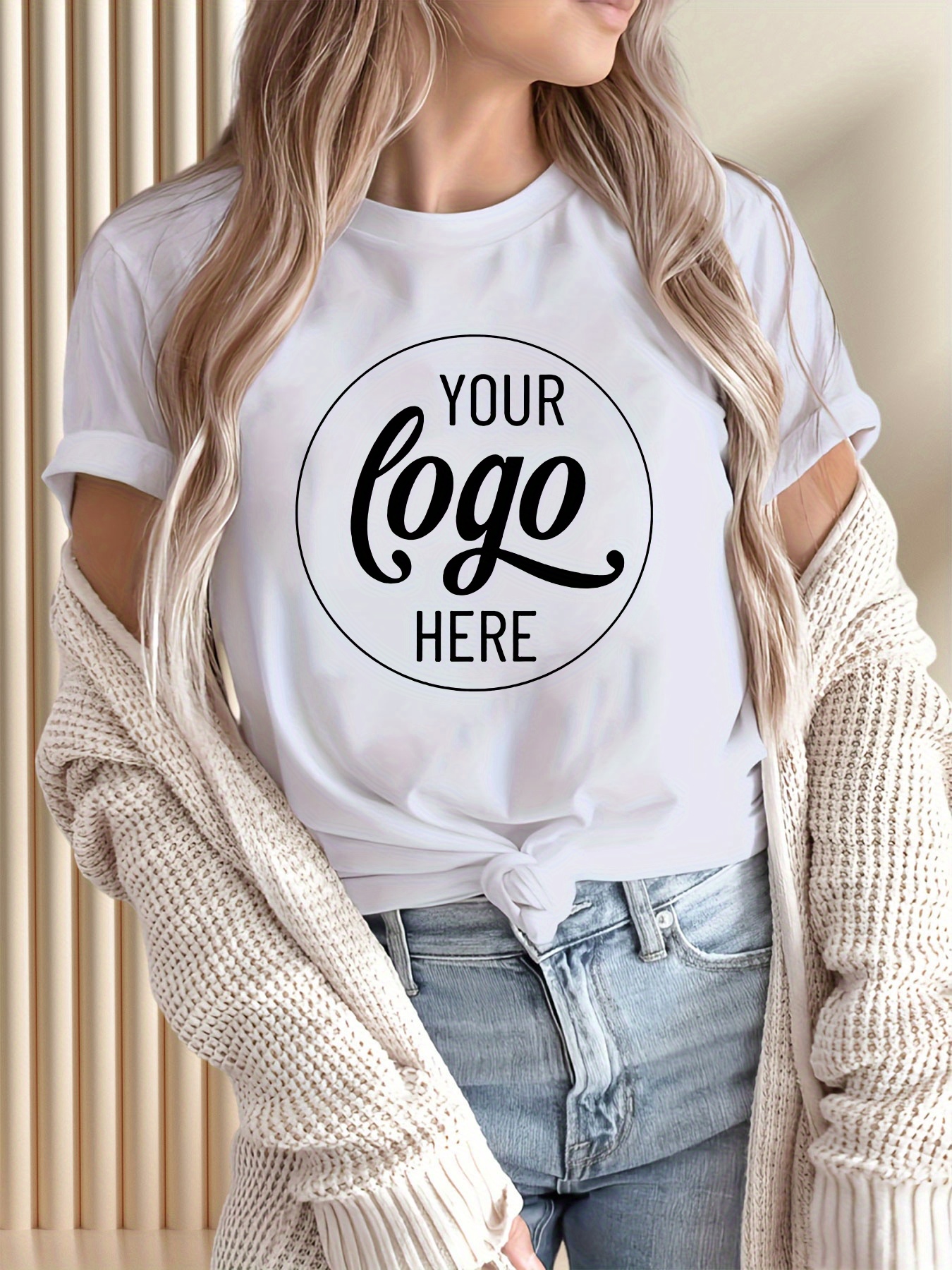 Printed Simple Round Neck Women's Short Sleeve