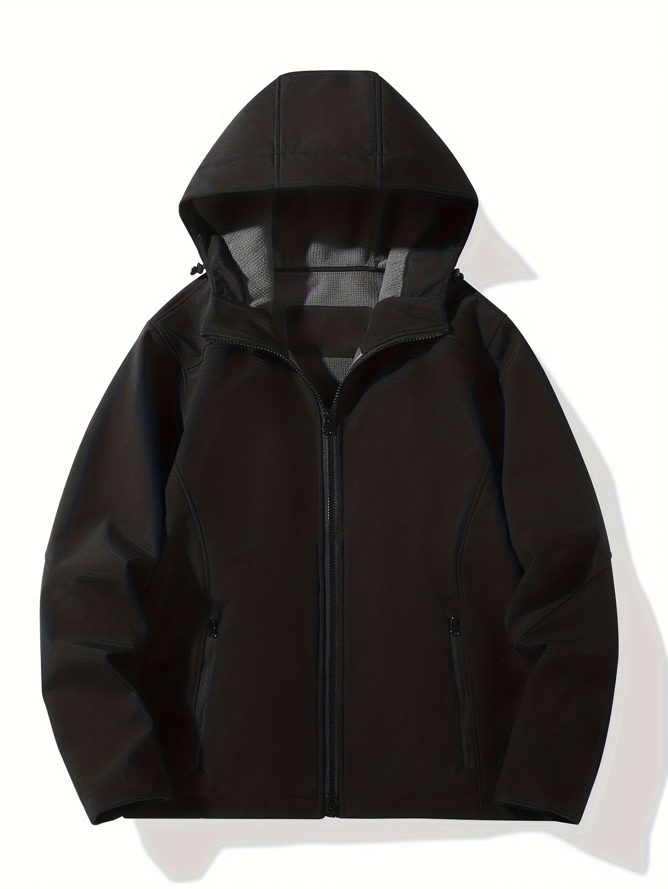 Men's fleece-lined hooded jacket, customizable with company logo.